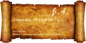 Jagyugy Ariadné névjegykártya